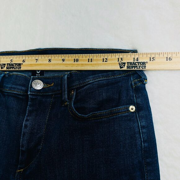 True Religion Halle Mid Rise Super Skinny Jeans Womens Size 27 Dark Wash Stretch - Picture 4 of 16
